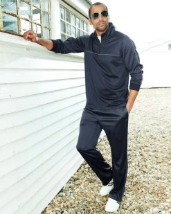 Half Zip Active Track Top Navy