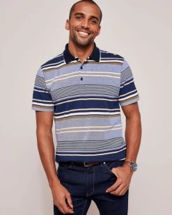 Signature Short Sleeve Birdseye Stripe Polo Shirt