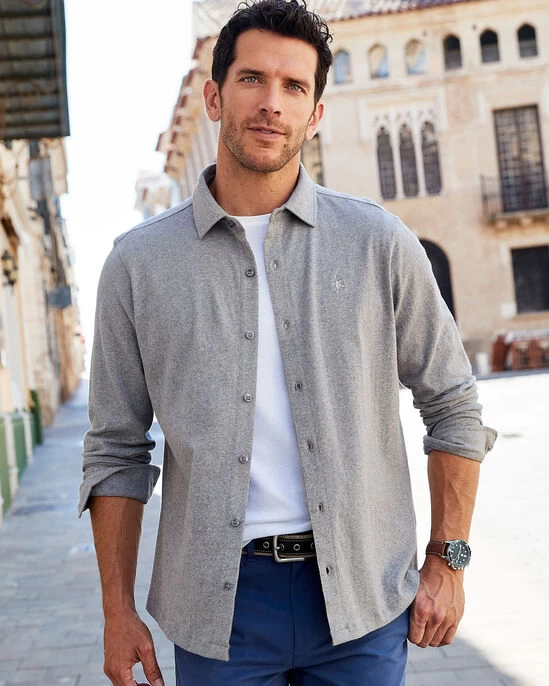 Cotton Jersey Shirt Khaki - Image 4