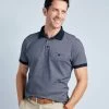 Luxury Textured Polo Shirt Navy