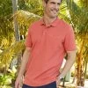 Seersucker Polo Shirt Soft Coral