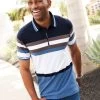 Zip Neck Colour Block Polo Shirt