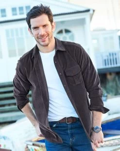 Long Sleeve Cord Shirt Storm Grey