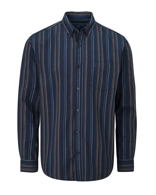 Long Sleeve Oxford Shirt Damson - Image 10