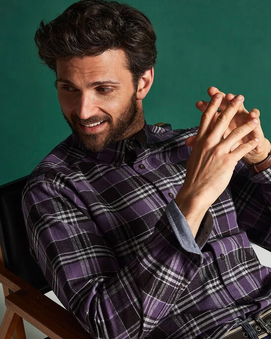 Flannel Check Shirt Evergreen - Image 6