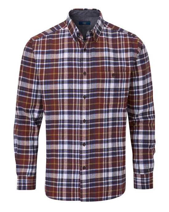 Flannel Check Shirt Rust - Image 2