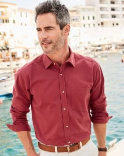 Long Sleeve Cotton Twill Shirt Raspberry
