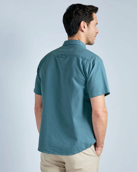 Classic Seersucker Shirt Apricot - Image 4