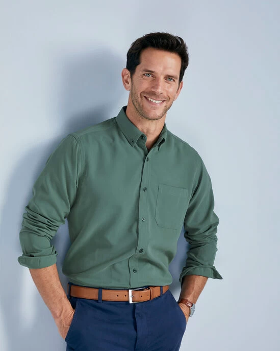 Long Sleeve Soft Touch Shirt Washed Green