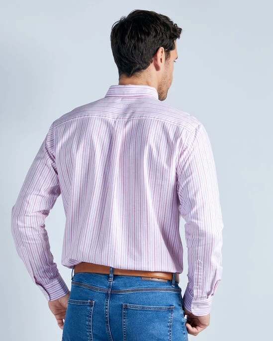 Long Sleeve Patterned Oxford Shirt Ocean - Image 10