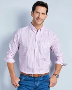 Long Sleeve Patterned Oxford Shirt Spring Rose