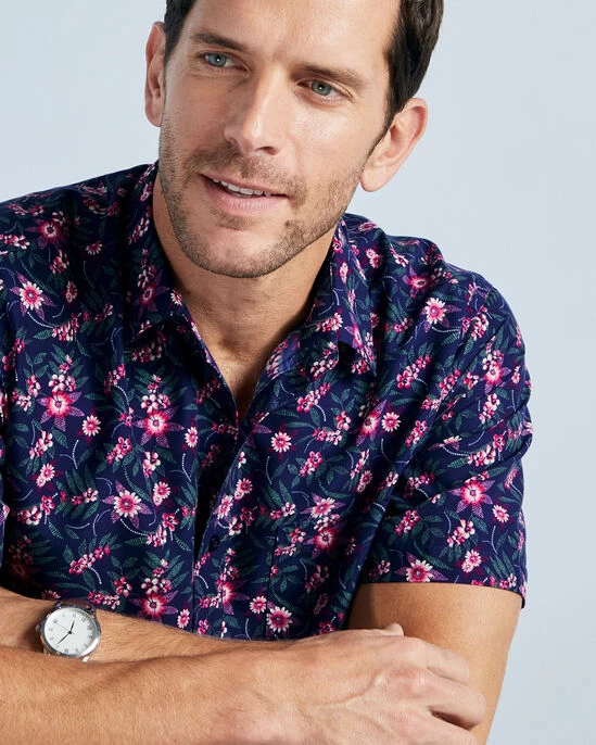 Short Sleeve Soft Touch Print Shirt Dark Sky - Image 3