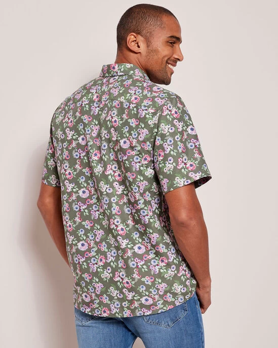 Short Sleeve Soft Touch Print Shirt Green Dusk - Image 2