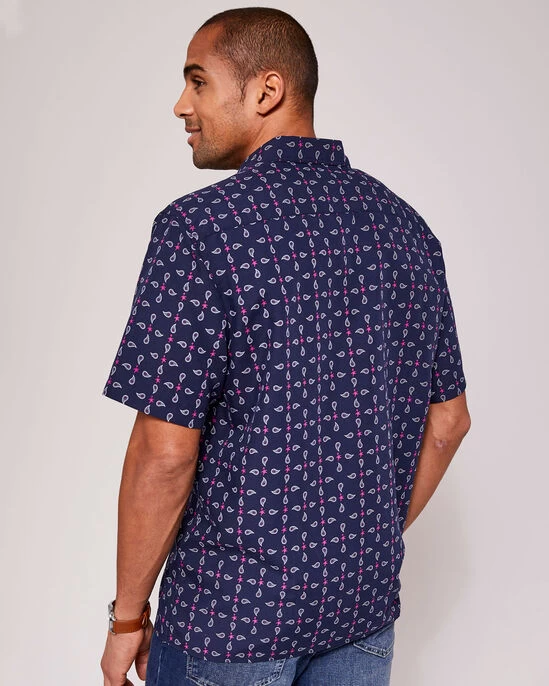 Short Sleeve Soft Touch Print Shirt Midnight - Image 2