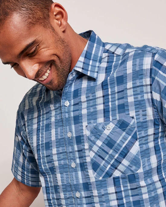 Short Sleeve Seersucker Shirt Soft Pink - Image 10