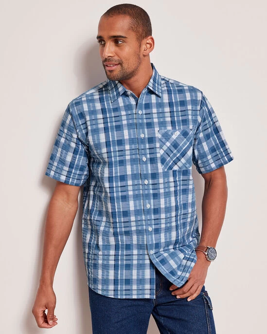 Short Sleeve Seersucker Shirt Soft Pink - Image 9