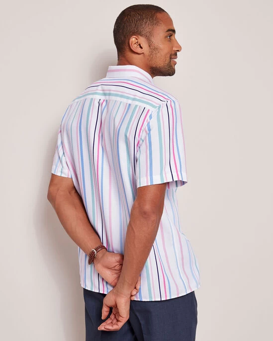 Short Sleeve Soft Touch Patterned Shirt White - Image 2