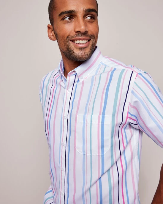 Short Sleeve Soft Touch Patterned Shirt White - Image 3