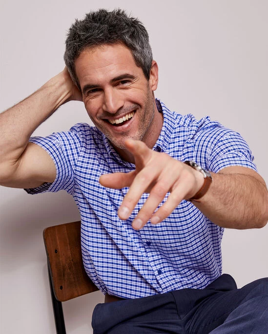 Short Sleeve Patterned Soft Touch Shirt Grape - Image 5