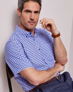 Short Sleeve Patterned Soft Touch Shirt Aegean