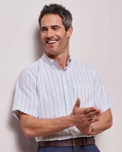 Short Sleeve Patterned Soft Touch Shirt White