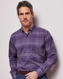 Long Sleeve Patterned Soft Touch Shirt Grape