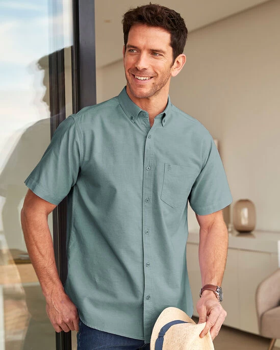 Short Sleeve Oxford Shirt Twilight - Image 4