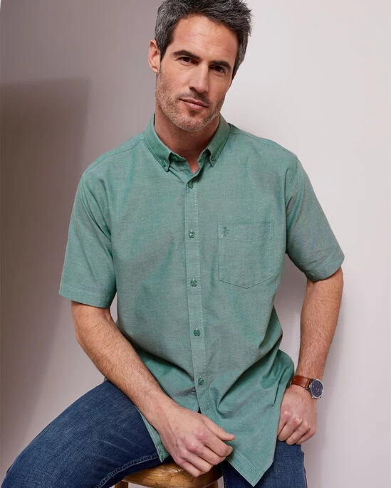 Short Sleeve Oxford Shirt Pale Lilac - Image 4