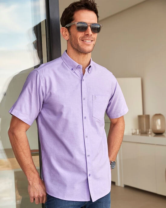 Short Sleeve Oxford Shirt Pale Lilac