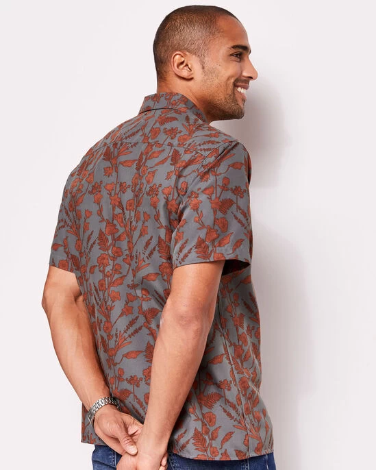 Short Sleeve Soft Touch Print Shirt Dark Grey - Image 2