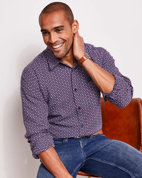 Long Sleeve Soft Touch Print Shirt Dark Grey - Image 6