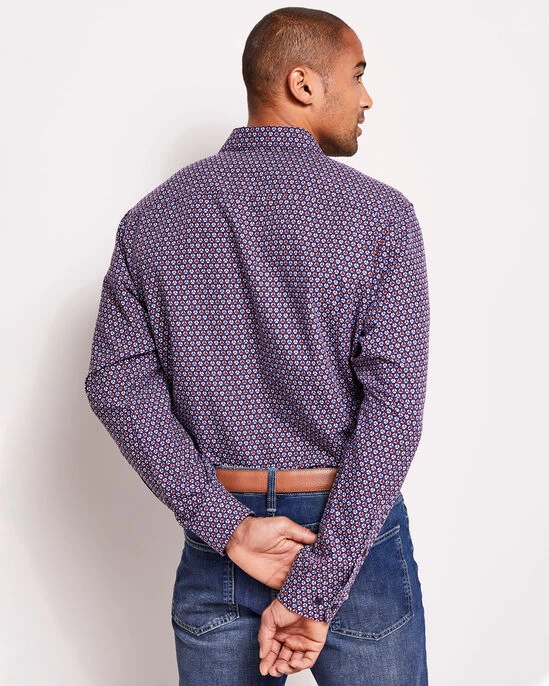 Long Sleeve Soft Touch Print Shirt Dark Grey - Image 5