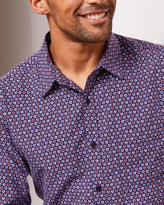 Long Sleeve Soft Touch Print Shirt Dark Grey - Image 7