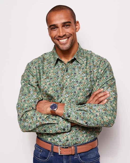 Long Sleeve Soft Touch Print Shirt Dark Grey - Image 8