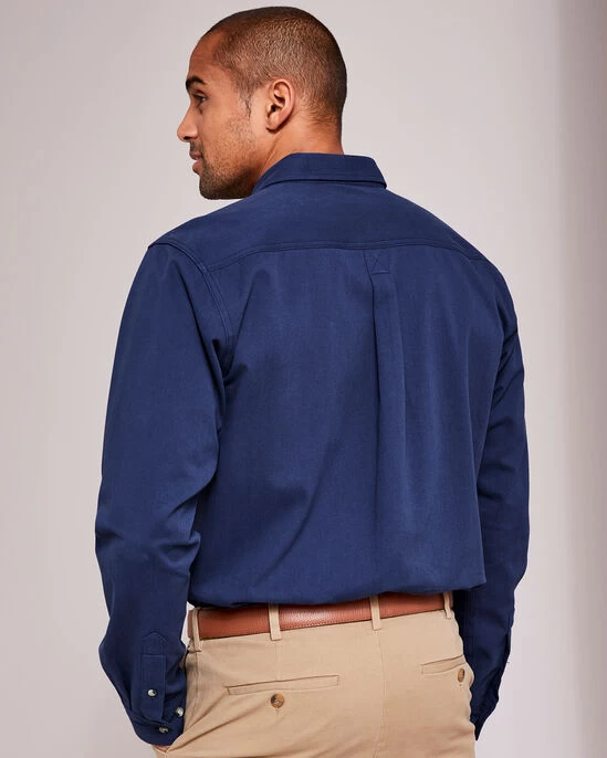 Long Sleeve Cotton Twill Shirt Night Sky - Image 2