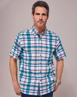 Short Sleeve Madras Shirt Marine