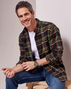 Flannel Check Shirt Black