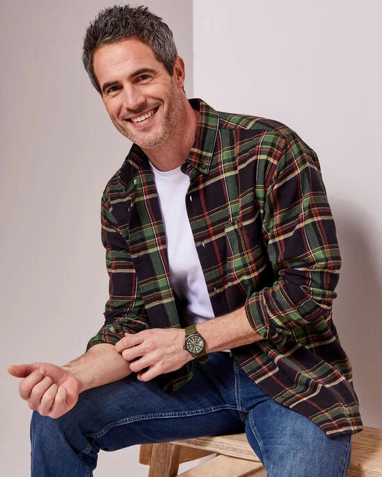 Flannel Check Shirt Black