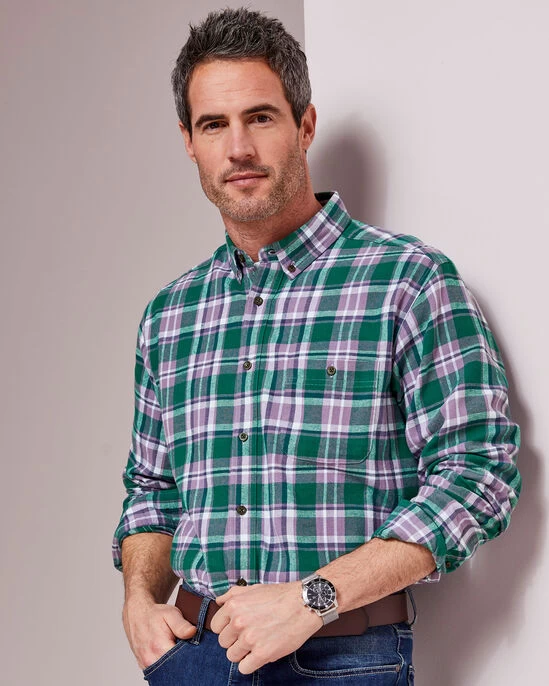 Flannel Check Shirt Merlot - Image 5