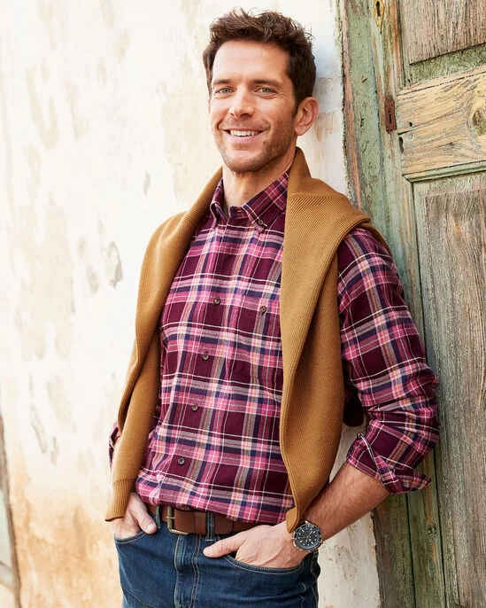 Flannel Check Shirt Merlot - Image 2