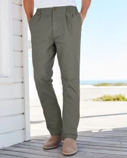 Pleat Front Comfort Trousers Ivy Green
