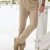 Flat Front Comfort Trousers Antique Beige