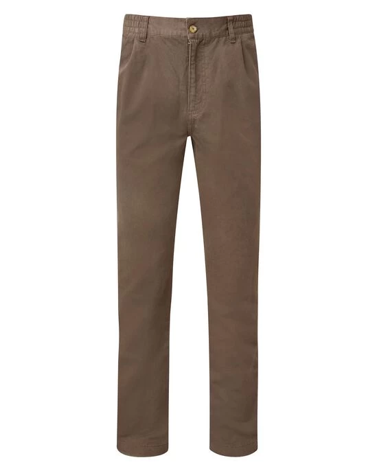 Flat Front Comfort Trousers Washed Green
