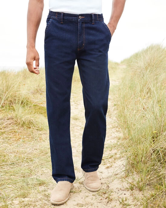 Side Elasticated Jeans Bleach Wash - Image 7