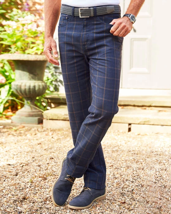 Check Stretch Jeans Multi