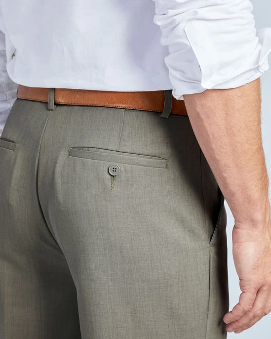 Pleat Front Supreme Trousers Mushroom - Image 5