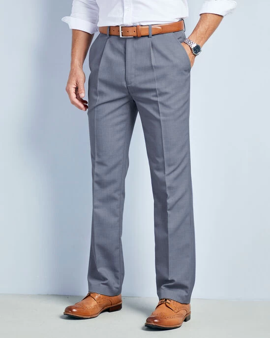 Pleat Front Supreme Trousers Mushroom - Image 11