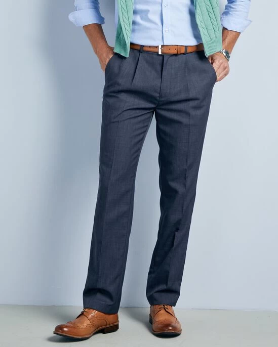 Pleat Front Supreme Trousers Blue Dusk - Image 9