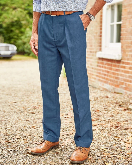 Pleat Front Supreme Trousers Mushroom - Image 15