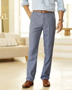 Flat Front Supreme Trousers Blue Dusk